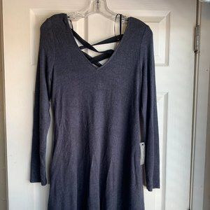 Dark Grey knit long sleeve dress.
